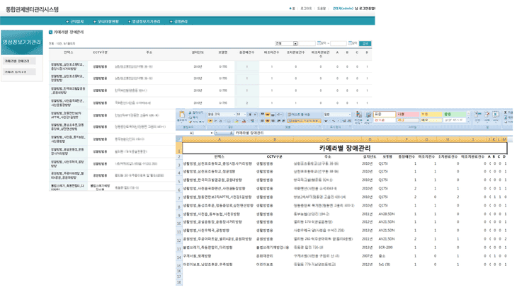 장애관리의 데이터화 화면